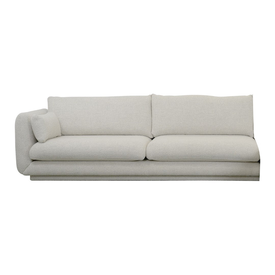 Light beige sofa with a smooth, minimalistic design and no visible patterns, perfect for modern interiors.