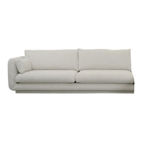 Light beige sofa with a smooth, minimalistic design and no visible patterns, perfect for modern interiors.