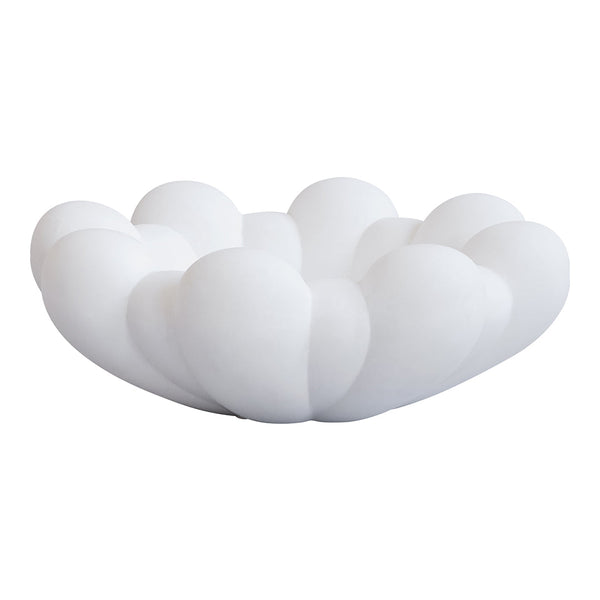 White cloud-shaped bowl with smooth, rounded contours and a glossy finish. Perfect for adding a modern touch.
