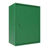 Stylish green storage cabinet with a smooth, solid design and no visible patterns. Perfect for modern spaces.