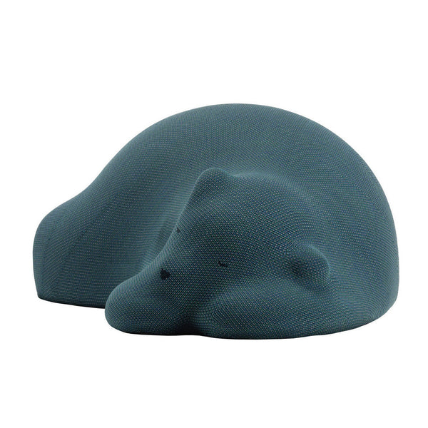 Curved teal bear figurine with smooth texture, ideal for home decor or gifting.
