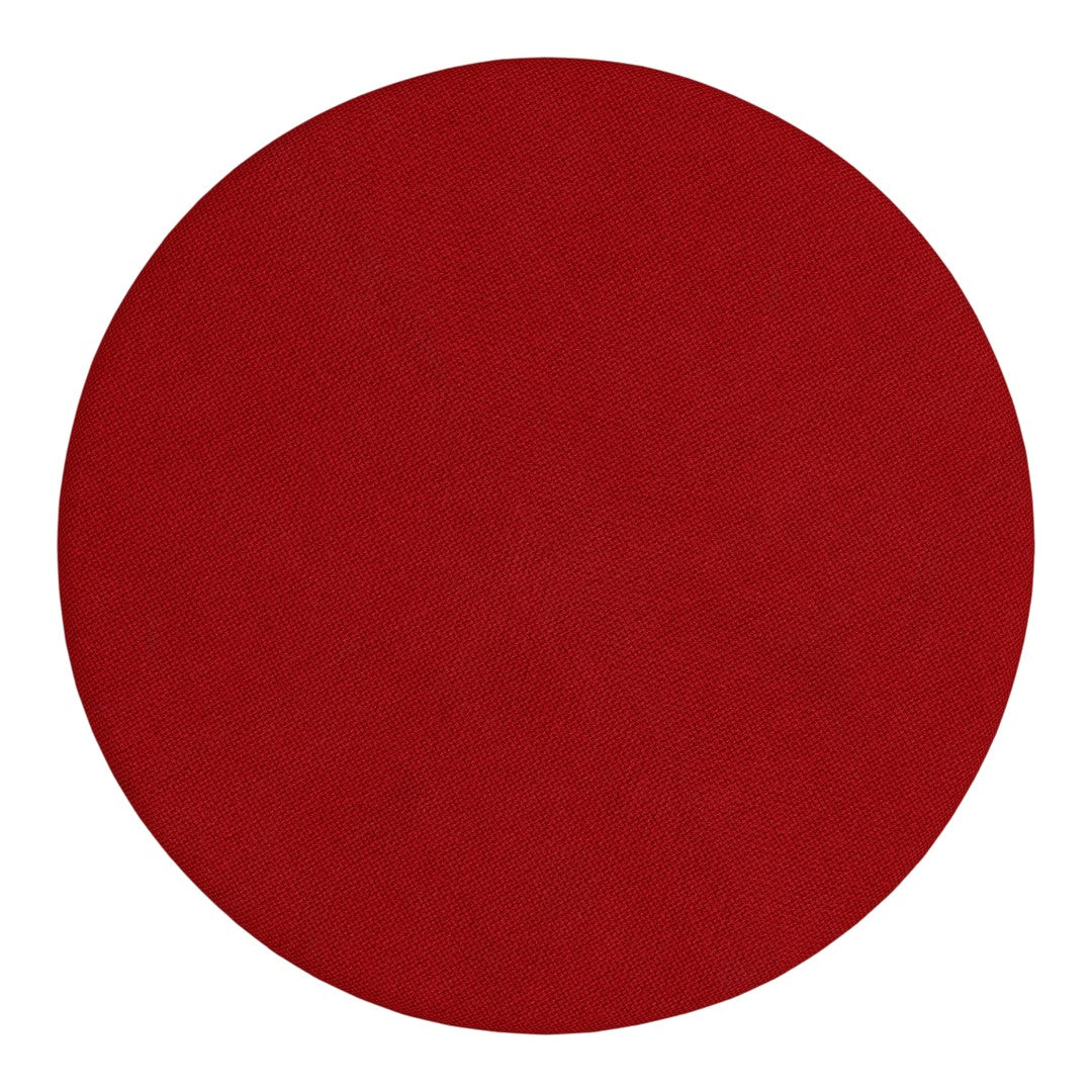 Solid round red felt fabric, perfect for crafts or home decor projects. Rich, vibrant color with a smooth texture.