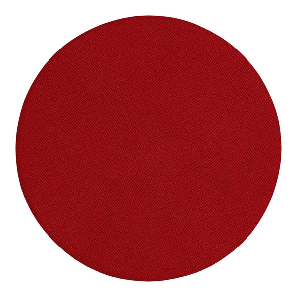 Solid round red felt fabric, perfect for crafts or home decor projects. Rich, vibrant color with a smooth texture.