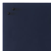 Navy blue surface with two black knobs, minimalistic design and smooth finish. Perfect for modern decor.