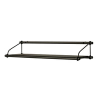 Black industrial-style wall shelf with a sleek matte finish and clean, minimalistic lines. Perfect for modern decor.