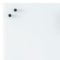 White surface with two black knobs, minimalist design, perfect for modern decor.