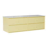 Stylish yellow dresser with a light gray top and smooth, minimalist design. Perfect for modern decor.