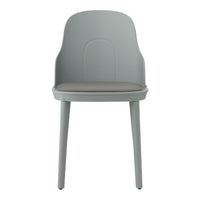Modern gray chair with a smooth finish and a comfortable gray cushioned seat. Ideal for contemporary decor.