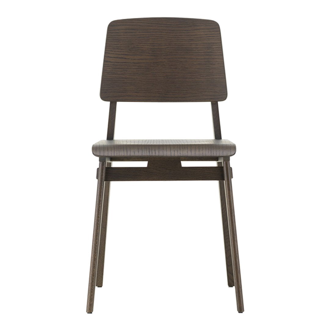 "Stylish dark brown wooden chair with textured horizontal patterns on the seat and backrest, perfect for any decor."