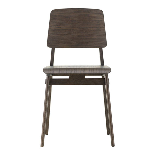 "Stylish dark brown wooden chair with textured horizontal patterns on the seat and backrest, perfect for any decor."