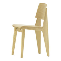 Light natural wood chair with a sleek design and smooth finish, showcasing minimalist lines and an elegant silhouette.