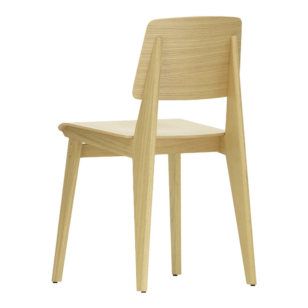 Natural wooden chair with a light finish and a smooth, minimalist design. Simple and elegant lines enhance any space.