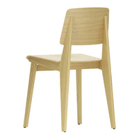 Natural wooden chair with a light finish and a smooth, minimalist design. Simple and elegant lines enhance any space.