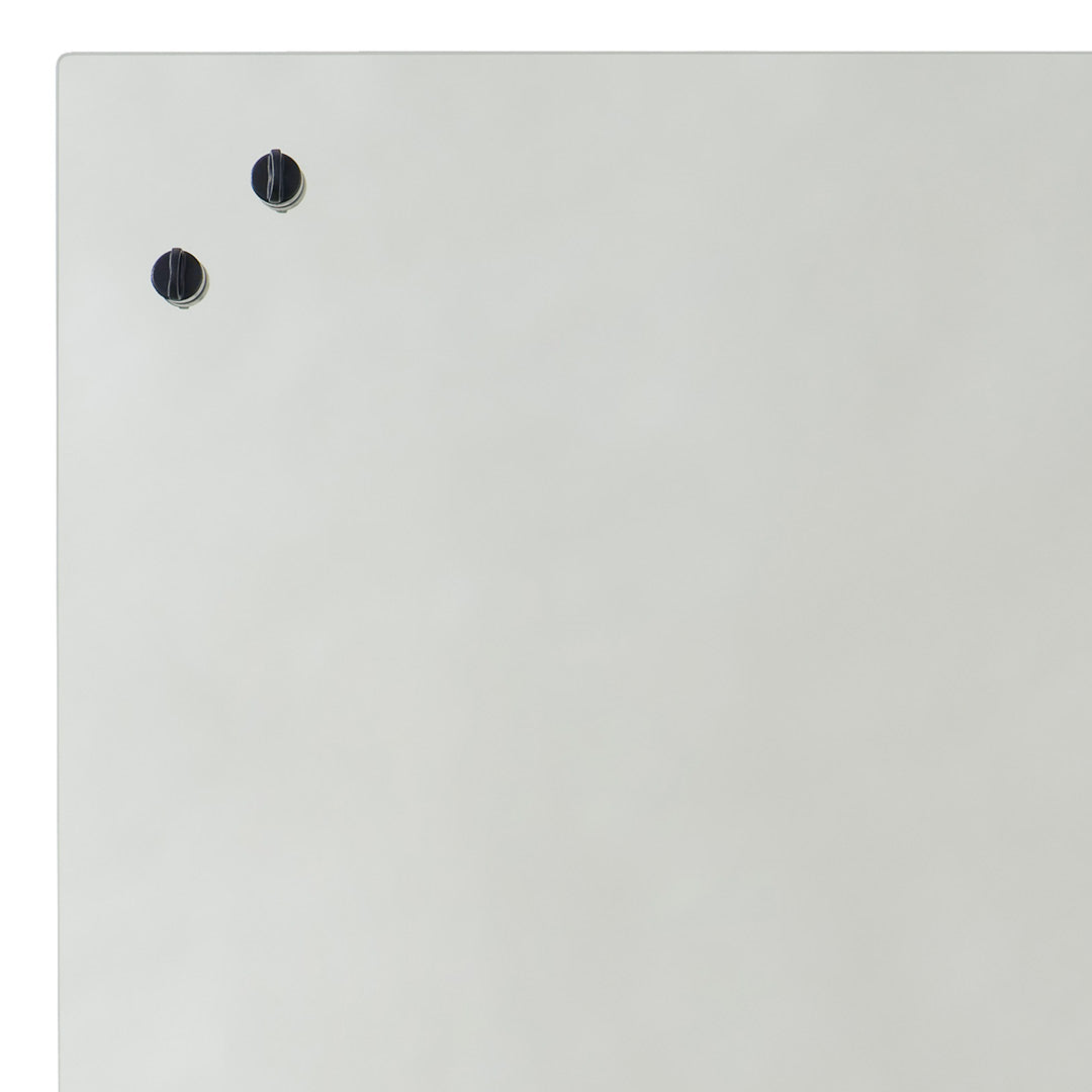 Light gray background with two small black dots at the top, creating a minimalist and modern design.