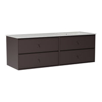 Dark brown dresser with four drawers and a sleek surface. Simple, modern design perfect for any room.