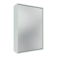 Light gray wall cabinet with a sleek, reflective mirror front and minimalist design. Perfect for modern interiors.