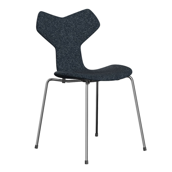 Stylish black upholstered chair featuring a unique Y-shaped backrest and sleek metal legs. Perfect for modern decor.