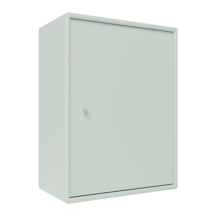 Light green, matte finish storage cabinet with a sleek, minimalist design and no visible patterns.