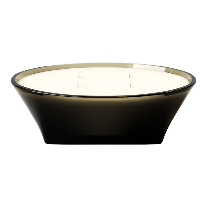 Black and cream bowl candle with a sleek, modern design and smooth, glossy finish. Perfect for home décor.