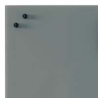 Sleek matte gray surface with two black knobs, perfect for modern décor.
