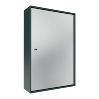 Green and silver mirrored cabinet with a sleek, modern design. Perfect for contemporary storage solutions.