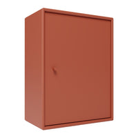 Rust-colored cabinet with a smooth matte finish and minimalist design, perfect for modern home decor.
