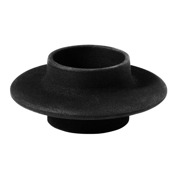 Matte black rubber funnel with a wide rim and smooth surface, showcasing a simple, modern design.