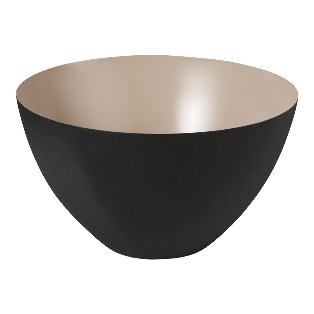 Black outer bowl with a smooth beige interior, featuring a modern, minimalist design. Ideal for contemporary decor.