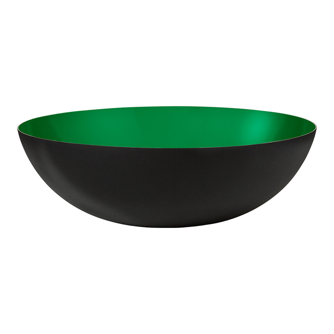 Black exterior bowl with a vibrant green interior, smooth finish, and a modern, minimalist design.