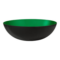 Black exterior bowl with a vibrant green interior, smooth finish, and a modern, minimalist design.