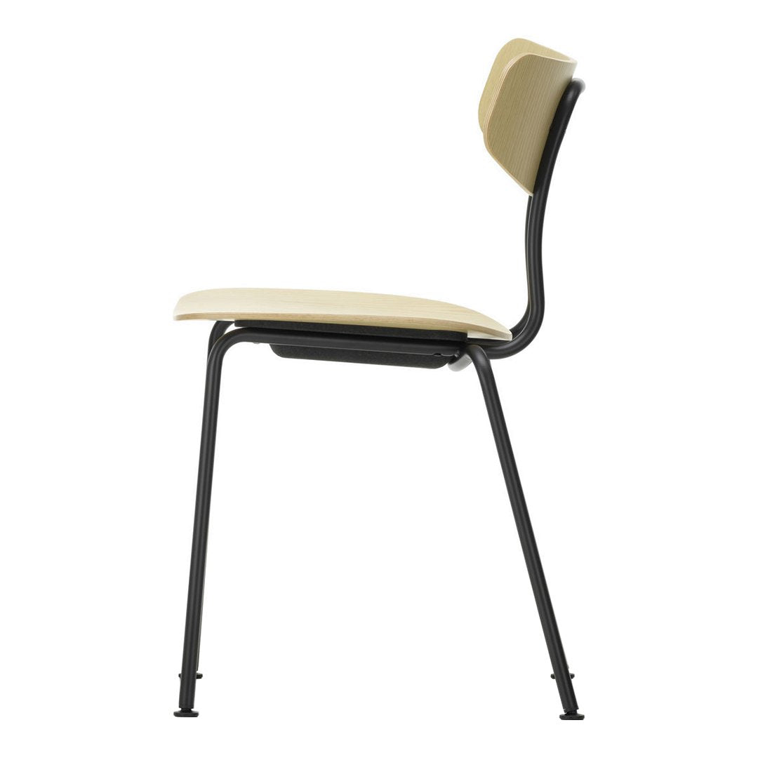 Beige seat and backrest with a sleek black metal frame, featuring a minimalist design. Ideal for modern interiors.