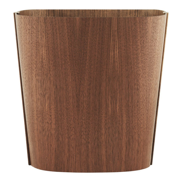 Brown wooden planter with a smooth, natural finish and modern, tapered design. Ideal for any decor style.