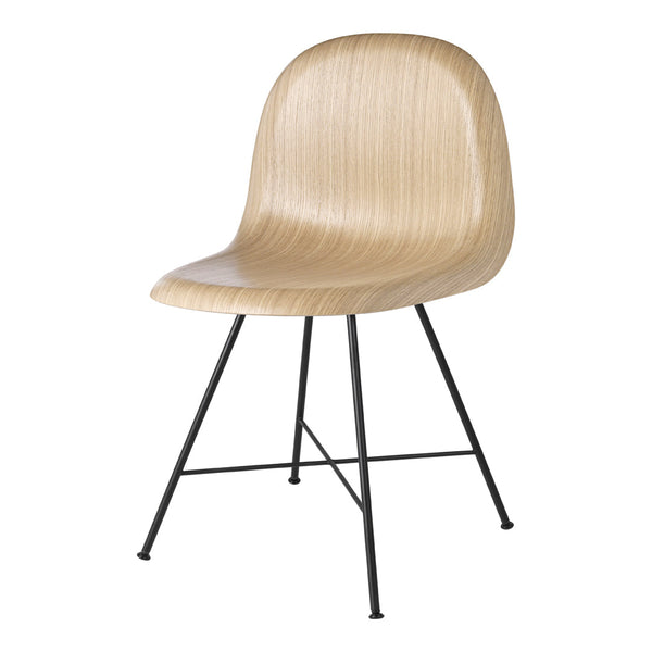 Light wood grain chair with a sleek, minimalist design and black metal legs. Ideal for modern decor styles.