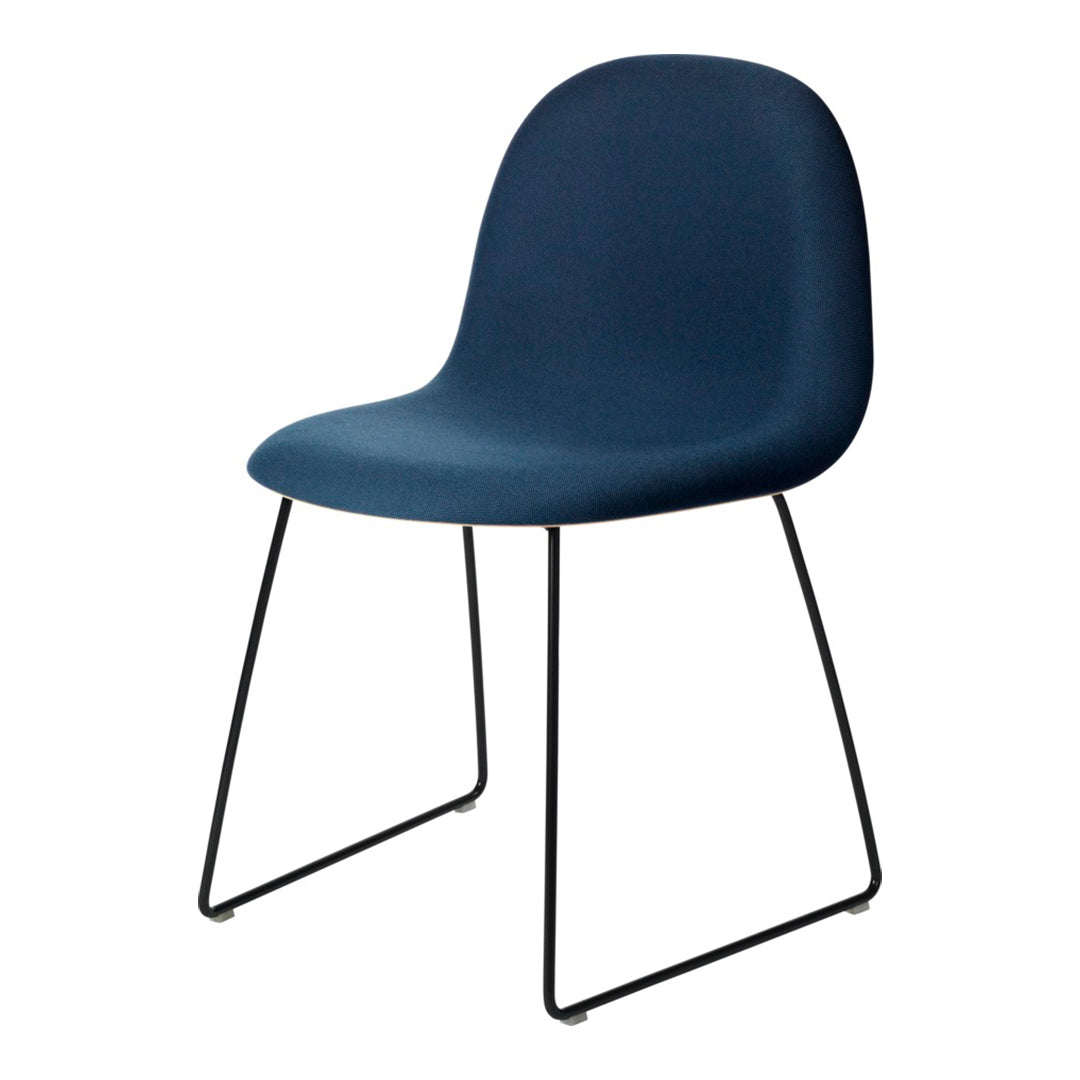 Gubi 3D Dining Chair - Sledge Base - Front Upholstered - Plastic Shell