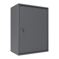 Sleek gray cabinet with a minimalistic design and a smooth matte finish. Perfect for modern spaces.