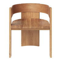 Natural wood chair featuring smooth, warm oak tones and a minimalist design. Perfect for modern decor.
