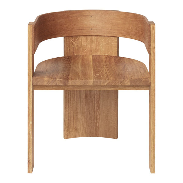 Natural wood chair featuring smooth, warm oak tones and a minimalist design. Perfect for modern decor.
