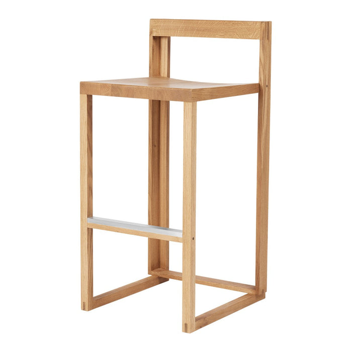 Light wood bar stool with a natural finish and simple, clean lines. Perfect for modern, minimalist interiors.