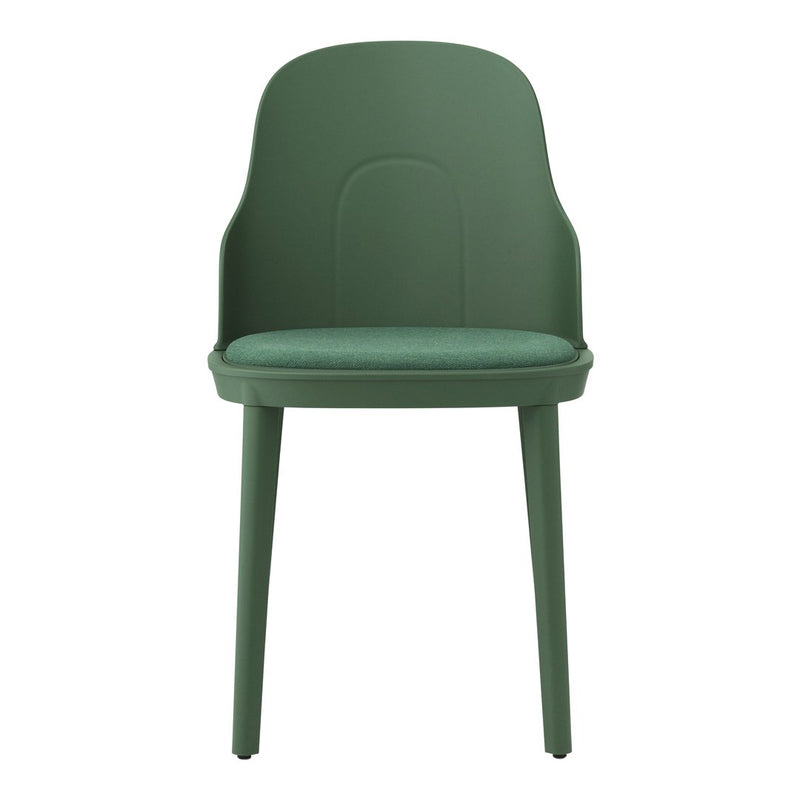 Stylish green chair with a smooth finish and minimalist design, perfect for modern interiors.
