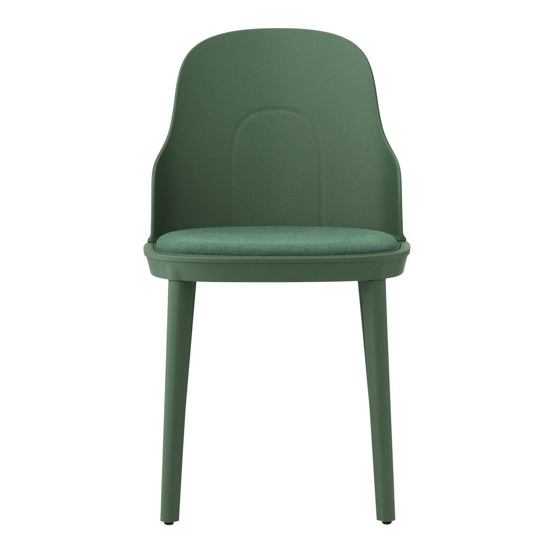 Stylish green chair with a smooth finish and minimalist design, perfect for modern interiors.