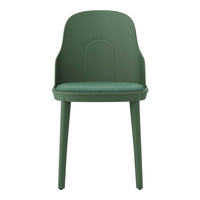 Stylish green chair with a smooth finish and minimalist design, perfect for modern interiors.