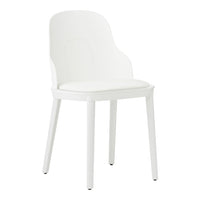 White modern chair with a smooth, minimalist design and sleek, solid color for versatile styling.