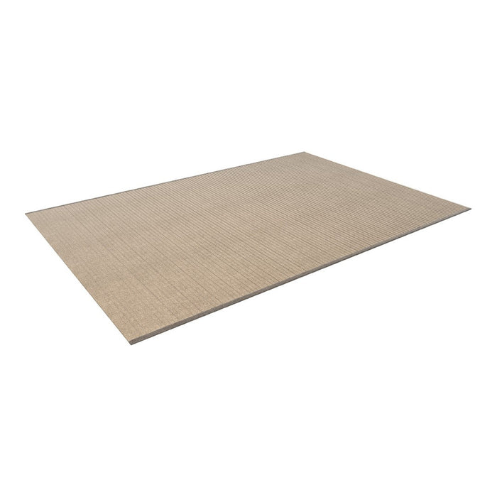 Beige textured area rug with a subtle woven pattern, perfect for enhancing home decor.