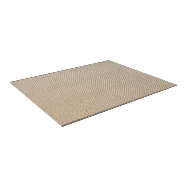 Beige rectangular rug with a subtle textured pattern, perfect for adding warmth to any space.