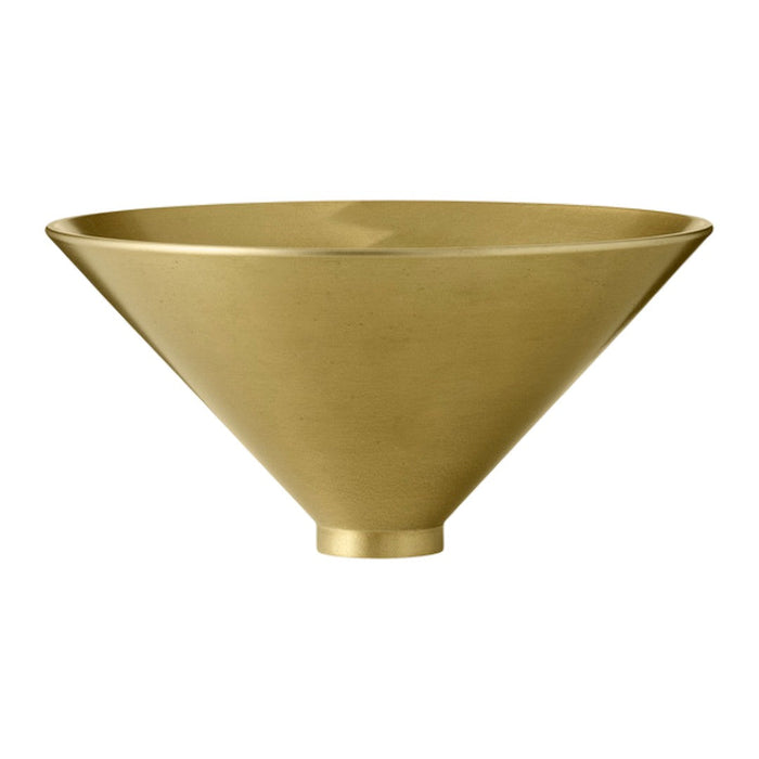 Brushed gold cone-shaped bowl with a smooth, metallic finish and a modern design. Perfect for contemporary décor.