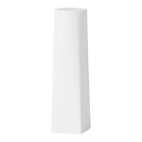 Sleek white geometric vase with a modern design and smooth surface, perfect for minimalistic decor.