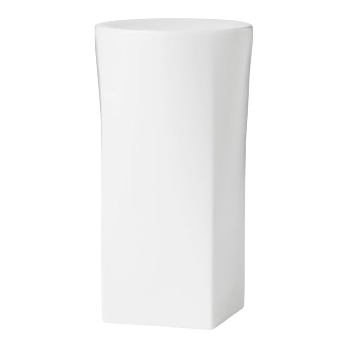 Sleek white pedestal with a smooth, minimalist design, perfect for showcasing decor or plants.