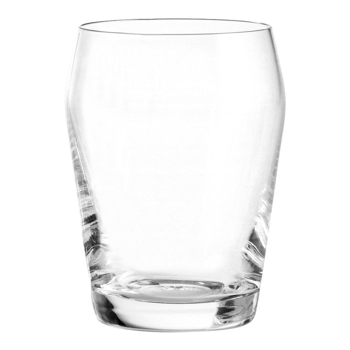 Clear, tapered glass with a smooth finish, showcasing elegant simplicity and modern design.