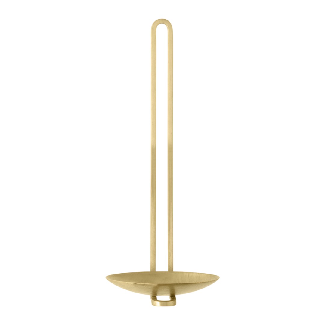 Matte gold candle holder with a sleek, minimalistic design and smooth, curved base for elegant decor.