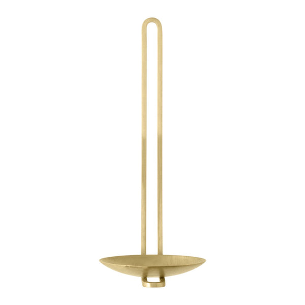 Matte gold candle holder with a sleek, minimalistic design and smooth, curved base for elegant decor.